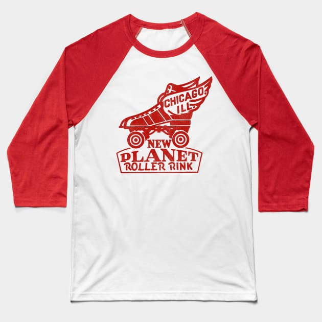 New Planet Roller Rink Vintage Defunct Skating Club Baseball T-Shirt by darklordpug